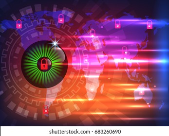 Ransomware alert, technology ,cyber security,cybercrime,world map  