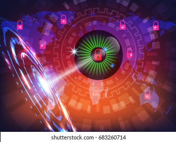 Ransomware alert, technology ,cyber security,cybercrime,world map  