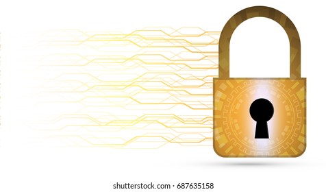 Ransomware alert, technology ,cyber security,keyhole ,lock concepts