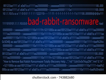 Ransomware bad rabbit. Computer technology and cyber security concept