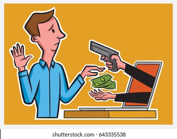 Ransomware concept - pay or we will delete your data.
