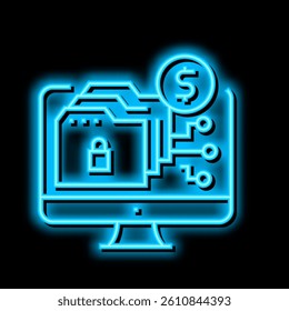 ransomware cyber crime neon light sign vector. ransomware cyber crime illustration