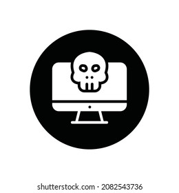 fondo blanco del icono de glifo ransomware