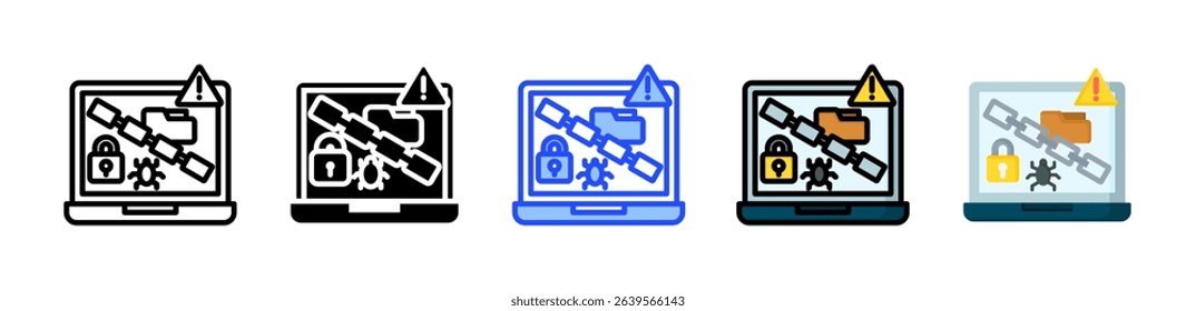 Ransomware Icon Collection With Multiple Styles