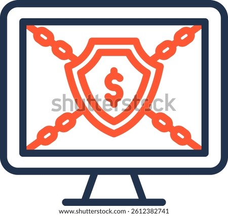 Ransomware Icon Color Line Vector Illustration