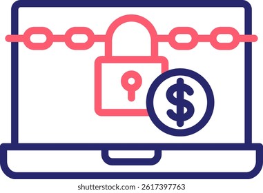 Ransomware Icon Color Vector Illustration