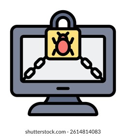 Ransomware Icon Element For Design