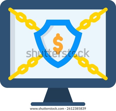 Ransomware Icon Flat Vector Illustration