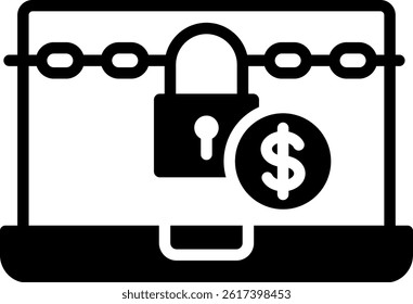 Ransomware Icon Glyph Vector Illustration