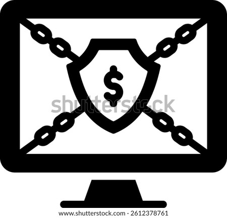 Ransomware Icon Glyph Vector Illustration