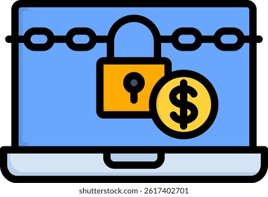 Ransomware Icon Lineal Color Vector Illustration