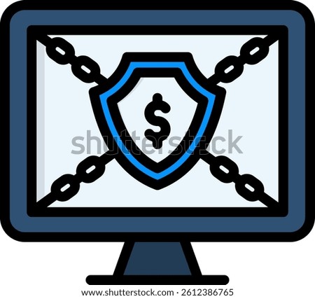 Ransomware Icon Lineal Color Vector Illustration