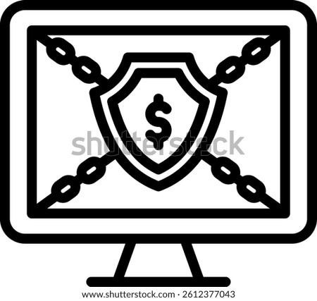 Ransomware Icon Outline Vector Illustration