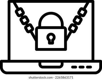 Ransomware Line Vector Icon Design