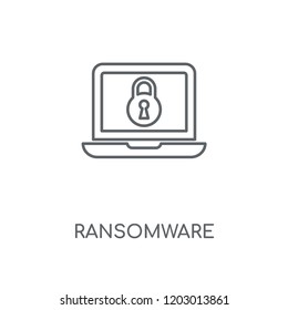 Ransomware linear icon. Ransomware concept stroke symbol design. Thin graphic elements vector illustration, outline pattern on a white background, eps 10.