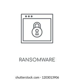 Ransomware linear icon. Ransomware concept stroke symbol design. Thin graphic elements vector illustration, outline pattern on a white background, eps 10.