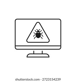 Ransomware linear icon. Encrypting victim files, demanding payment. Malicious software. Thin line customizable illustration. Contour symbol. Vector isolated outline drawing. Editable stroke