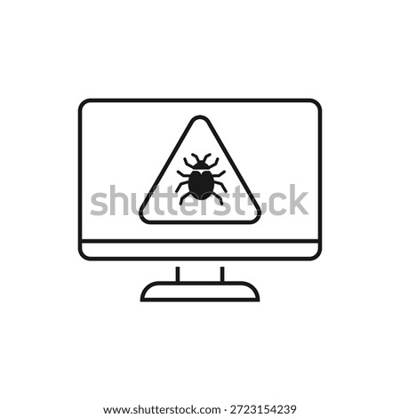 Ransomware linear icon. Encrypting victim files, demanding payment. Malicious software. Thin line customizable illustration. Contour symbol. Vector isolated outline drawing. Editable stroke