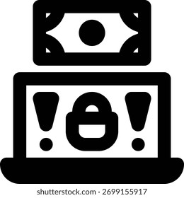 Ransomware, malware, ataque cibernético Icono de esquema