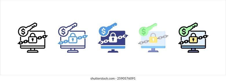 Ransomware Multi Style Icon Set