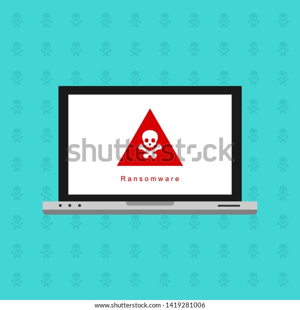 Ransomware Notification Alert On Computer Design Stock Vector (Royalty ...