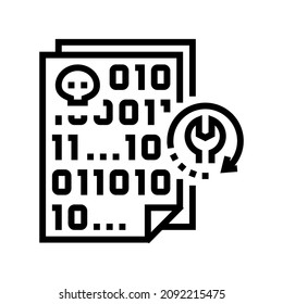 Ransomware Recovery Services Line Icon Vector. Ransomware Recovery Services Sign. Isolated Contour Symbol Black Illustration