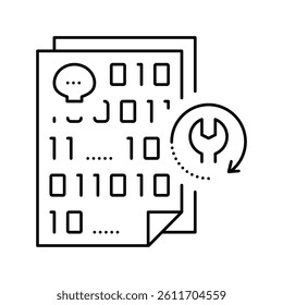 ransomware recovery services line icon vector. ransomware recovery services sign. isolated contour symbol black illustration