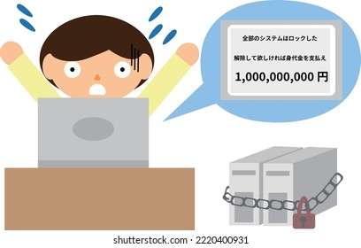 Ransomware that locks your system and demands a ransom.
translation：The whole system is locked, if you want it unlocked you can pay the ransom, 1000000000 yen