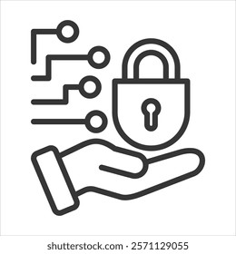 Ransomware Threat Icon Vector Illustration Outline