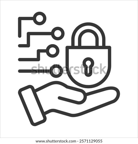 Ransomware Threat Icon Vector Illustration Outline