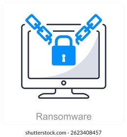 Design de conceito de ícone de vetor ransomware