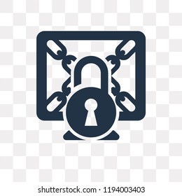 Ransomware vector icon isolated on transparent background, Ransomware transparency concept can be used web and mobile