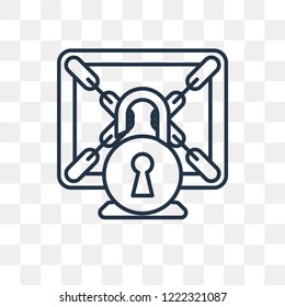 Ransomware vector outline icon isolated on transparent background, high quality linear Ransomware transparency concept can be used web and mobile