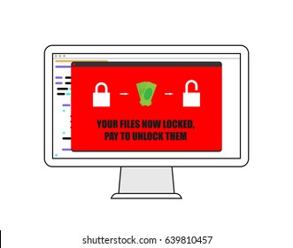 Ransomware Virus on Computer | EPS10 Vector
