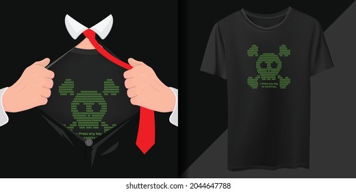 Ransomware Virus Skull Attack, Press Any Key to Continue