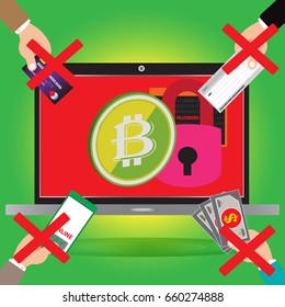 Ransomware wannacry hacker and encrypted files of lock folder and ask bitcoin money only