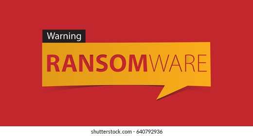 Ransomware Warning banner isolated on red background. Banner design template. Vector illustration