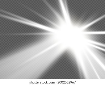 ransparent sunlight special lens flash light effect.front sun lens flash. blur in the light of radiance. Element of decor. Horizontal stellar rays and searchlight.