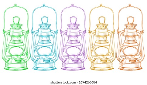 ranthal lamp vector line art illustration