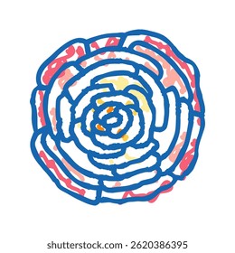 Ranunculus Flower Spring Doodle Icono Sketch Vector. Ranunculus Flower Spring Sign. Ilustración de símbolo aislado
