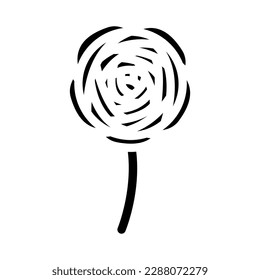 vector de icono de glifo de primavera de flor de ranunculus. signo de primavera floral de ranunculus. ilustración de símbolo aislado
