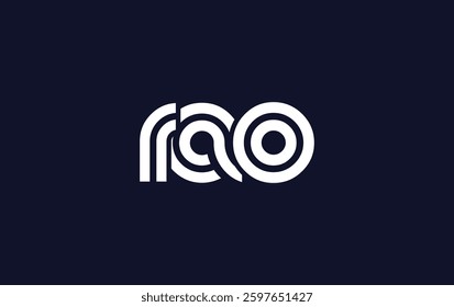 RAO Creative Unique Modern Letter Logo Design. Stylized logo featuring a unique letter design, presenting abstract minimalist aesthetics and modern appeal.