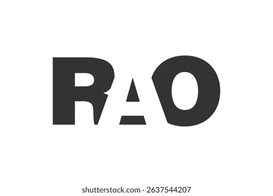 RAO logo design. Initial letter R A O bold font style for tech startups, consulting, corporate branding. Creative company name, headlines typography identity, trendy logotype. Vector illustration.
