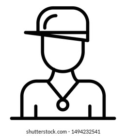 Rap artist icon. Outline rap artist vector icon for web design isolated on white background