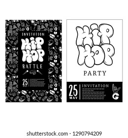 Rap battle, concert hip-hop music. Vector template design, flyer, poster, brochure, cover book, page