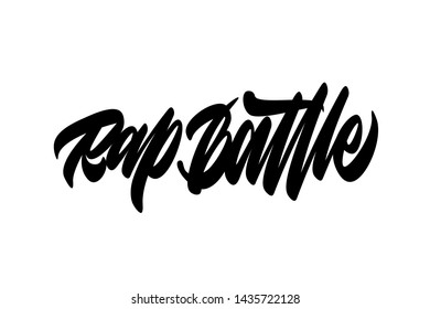 Rap battle. Handwritten vector lettering design. Vector calligraphy illustration isolated. Typography for banners, badges, postcard, t-shirt, prints, posters.