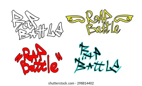 Rap Battle Inscriptions Vector