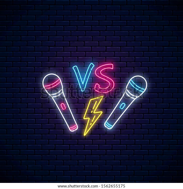 Rap Battle Neon Sign Two Microphones Stock Vector Royalty Free 1562655175 Shutterstock 1675