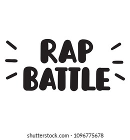 Rap battle. Vector hand drawn illustration on white background.