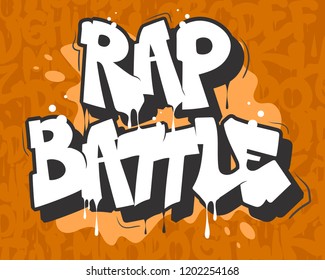 Rap Battle Vector Illustration In Graffiti Style.